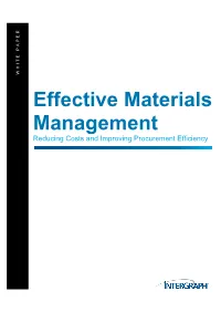 Effective Materials Management Reducing Costs and Improving Procurement Efficiency