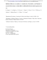 Individual Differences in Members of Actinobacteria, Bacteroidetes, and Firmicutes Is