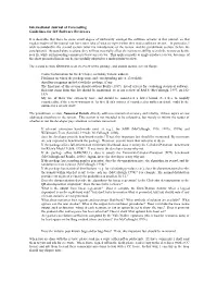 International Journal of Forecasting Guidelines for IJF Software Reviewers