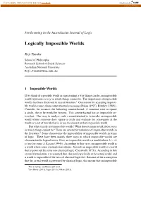 Logically Impossible Worlds