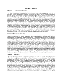 Polymer Analysis Chapter 1