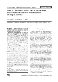 SPRR2C, DEFB4A, WIF1, CRY2, and KRT19 Are Correlated with the Development of Atopic Eczema