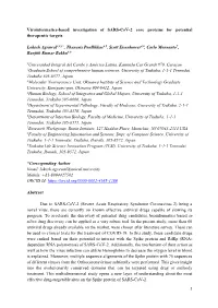Viroinformatics-Based Investigation of SARS-Cov-2 Core Proteins for Potential Therapeutic Targets