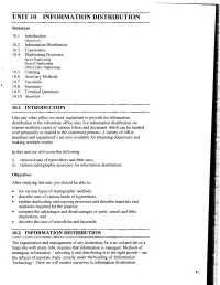 10.1 Introduction 10.2 Information Distribution