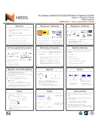 A Compact Model for On-Chip Photonic Frequency Combs Authors: R