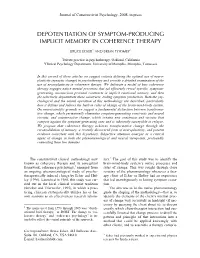 Depotentiation of Symptom-Producing Implicit Memory in Coherence Therapy