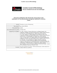 Diversity of Bacillus-Like Bacterial Community in The