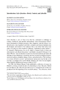 Introduction: Sefer Ḥasidim—Book, Context, and Afterlife