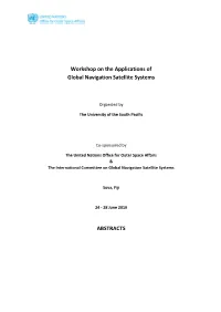 Workshop on the Applications of Global Navigation Satellite Systems