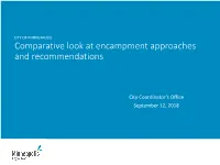 Comparative Look at Encampment Approaches and Recommendations