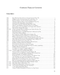 Complete Table of Contents