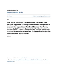 (FMV) of Guggenheim Founding Collection? If the Transparency of An