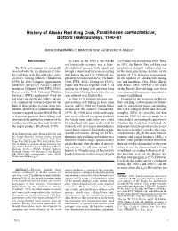 History of Alaska Red King Crab, Paralithodes Camtschaticus, Bottom Trawl Surveys, 1940–61