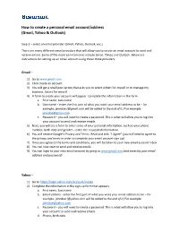 How to Create a Personal Email Account/Address (Gmail, Yahoo & Outlook)