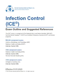 Infection Control (ICE®) Exam Outline and Suggested References