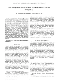 Modeling the Rainfall-Runoff Data in Snow-Affected Watershed