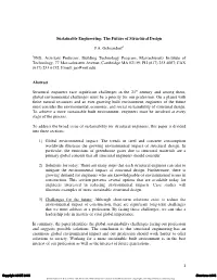 Sustainable Engineering: the Future of Structural Design
