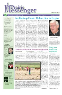 Archbishop Daniel Bohan Dies in Regina