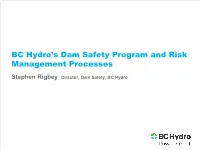 BC Hydro's Dam Safety Program and Risk Management Processes
