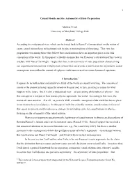 Causal Models and the Asymmetry of State Preparation Mathias Frisch University of Maryland, College Park Abstract According to A