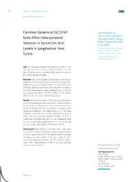 Common Variants in SLC17A3 Gene Affect Intra-Personal Variation In