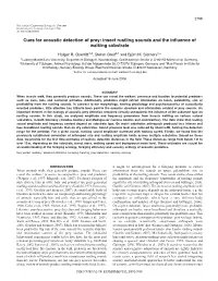 Cues for Acoustic Detection of Prey: Insect Rustling Sounds and the Influence of Walking Substrate