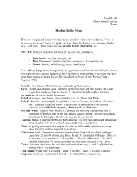English 201 Major British Authors Harris Reading Guide: Forms There