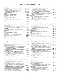 Index to Fohat Volumes I - XII