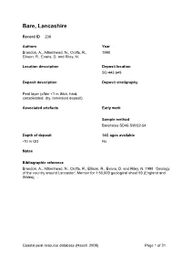 Peat Database Results Lancashire
