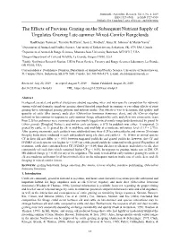 The Effects of Previous Grazing on the Subsequent Nutrient Supply of Ungulates Grazing Late-Summer Mixed-Conifer Rangelands