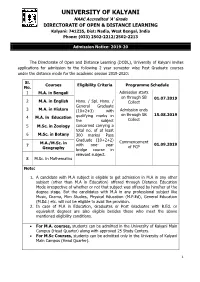 Directorate of Open and Distance Learning(DODL)