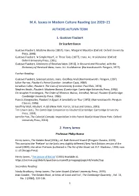 MA Issues in Modern Culture Reading List 20-21.Pdf