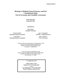 Redesign of Holland Tunnel Entrance and Exit Consolidation Study Tier II Screening and Feasibility Assessment