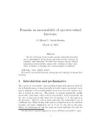Remarks on Measurability of Operator-Valued Functions