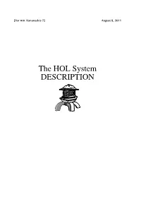 The HOL System DESCRIPTION