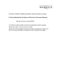 University of Warwick Institutional Repository: a Thesis Submitted for the Degree of Phd at The