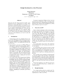 Design Decisions for a Java Processor