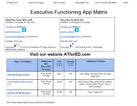 Executive Functioning App Matrix