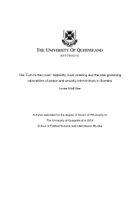 Hybridity, Local Ordering and the New Governing Rationalities of Peace and Security Interventions in Somalia