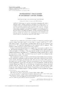 Isoperimetric Inequalities in Euclidean Convex Bodies