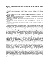 Microbial Reuterin Production and Its Effects on a 3-D Model of Colonic Epithelium