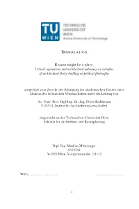 Reason Might Be a Place. Critical Regionalism and Architectural Autonomy As Examples of Architectural Theory Building on Political Philosophy
