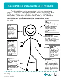 Recognizing Communication Signals