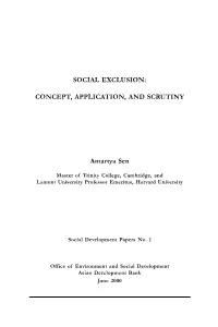 Social Exclusion: Concept, Application, and Scrutiny