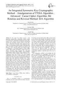An Integrated Symmetric Key Cryptographic Method