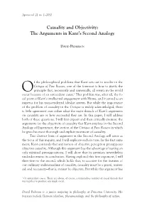 Causality and Objectivity: the Arguments in Kant's Second Analogy