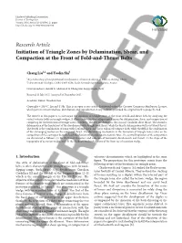Initiation of Triangle Zones by Delamination, Shear, and Compaction at the Front of Fold-And-Thrust Belts