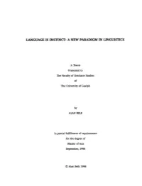 Language Is Instinct: a New Paradigm in Linguistics