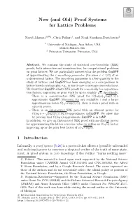 New (And Old) Proof Systems for Lattice Problems