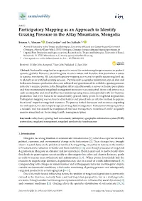 Participatory Mapping As an Approach to Identify Grazing Pressure in the Altay Mountains, Mongolia